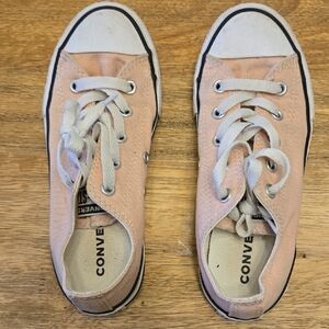 Girls Converse Pink Canvas Sneakers Size US 1